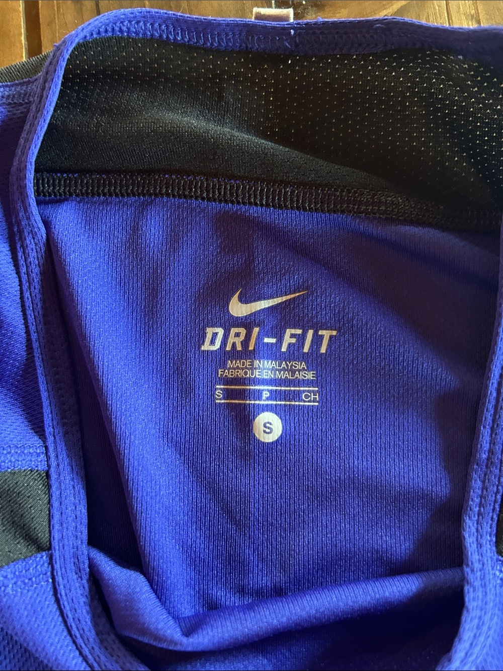Nike Blue and Black Dri-FIT Athletic Shirt - Picture 2 of 3